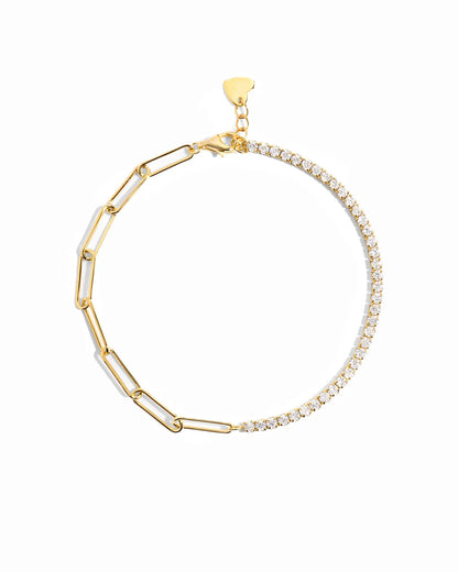 Adore Tennis Paperclip  Bracelet