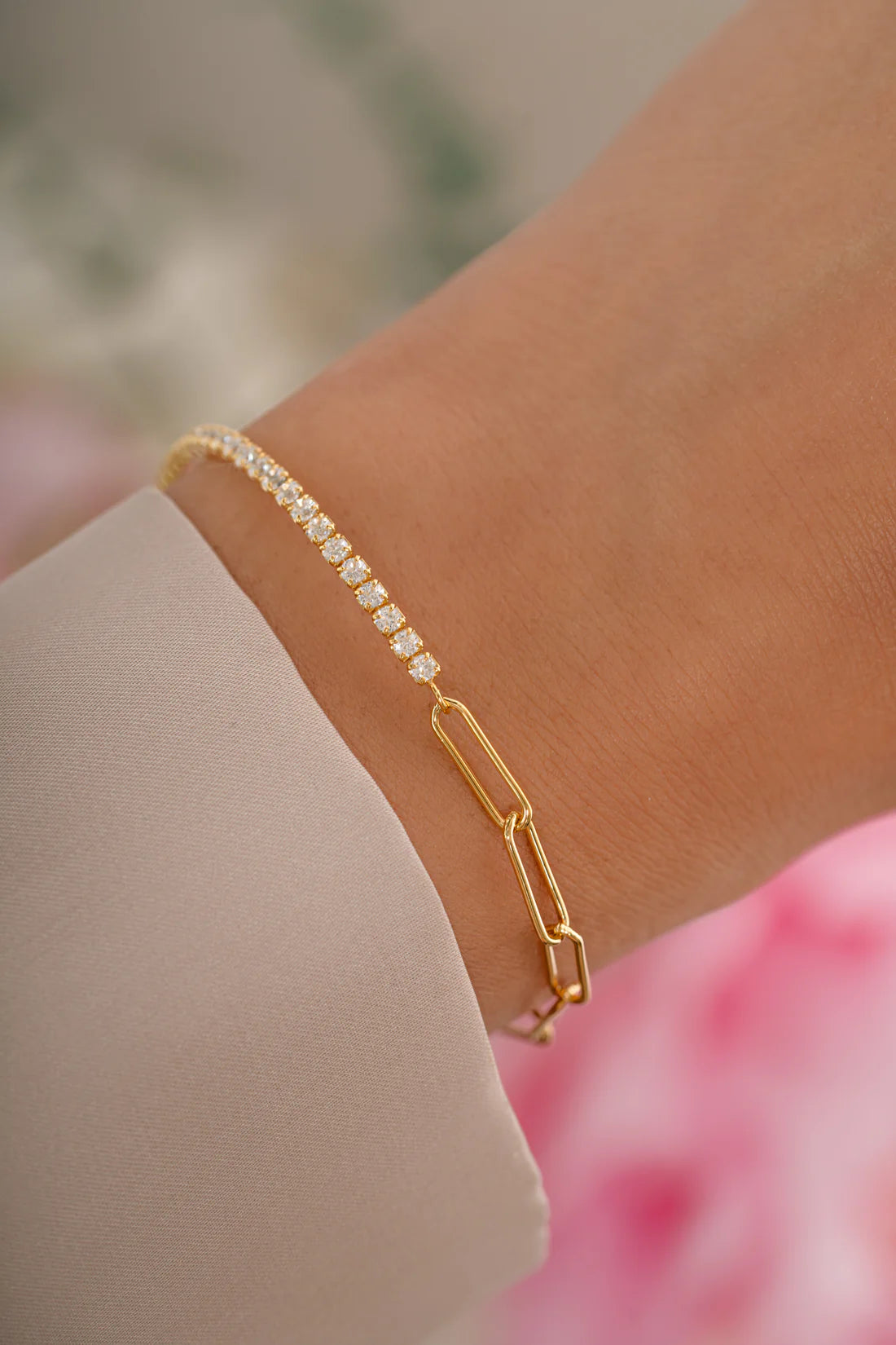 Adore Tennis Paperclip  Bracelet