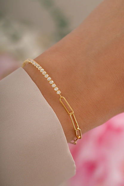 Adore Tennis Paperclip  Bracelet