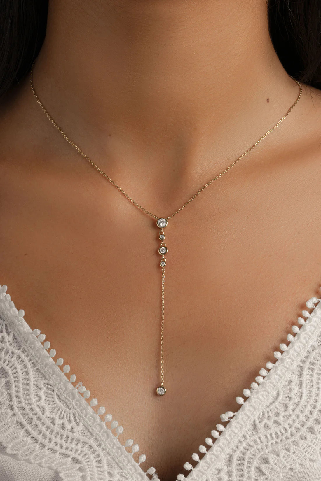 Andrea Bezel Lariat Necklace