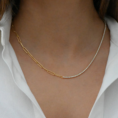 Bella Tennis and Paperclip Necklace