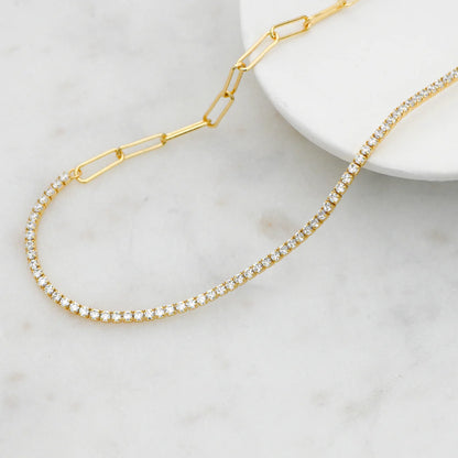 Bella Tennis and Paperclip Necklace