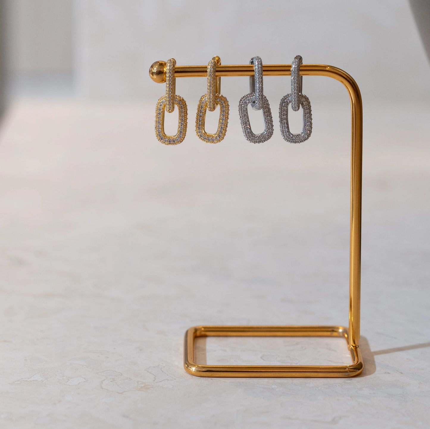 Celine Paper Clip Chain Dangle Earrings