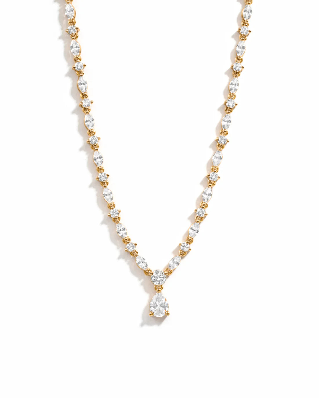 Evelisse Pear Tennis Necklace