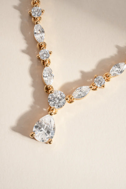 Evelisse Pear Tennis Necklace