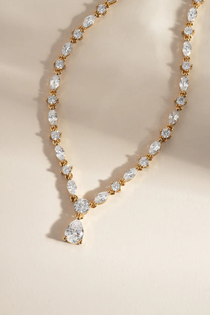 Evelisse Pear Tennis Necklace