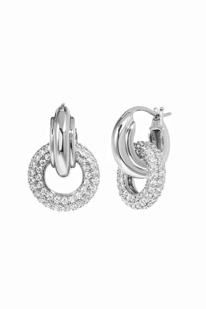 Grace Removable Charm Pave Hoop Earrings