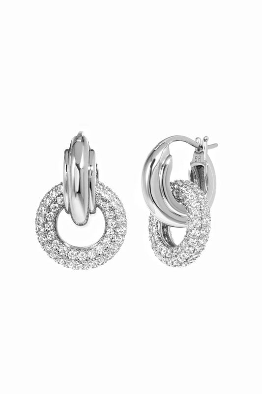 Grace Removable Charm Pave Hoop Earrings
