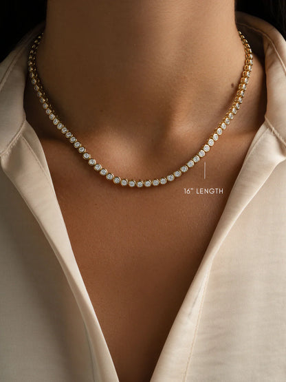 Lumina Bezel Tennis Necklace