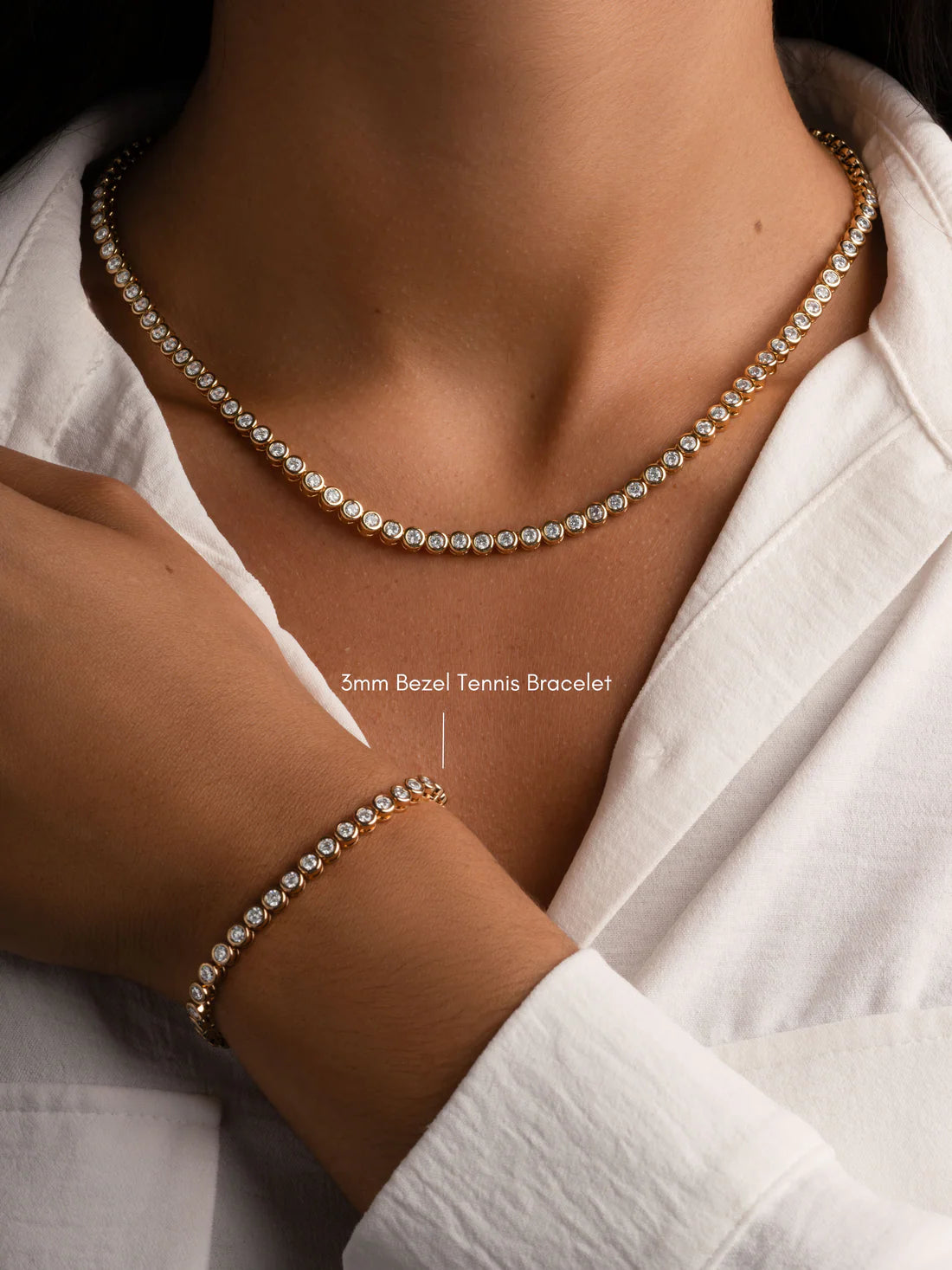 Lumina Bezel Tennis Necklace