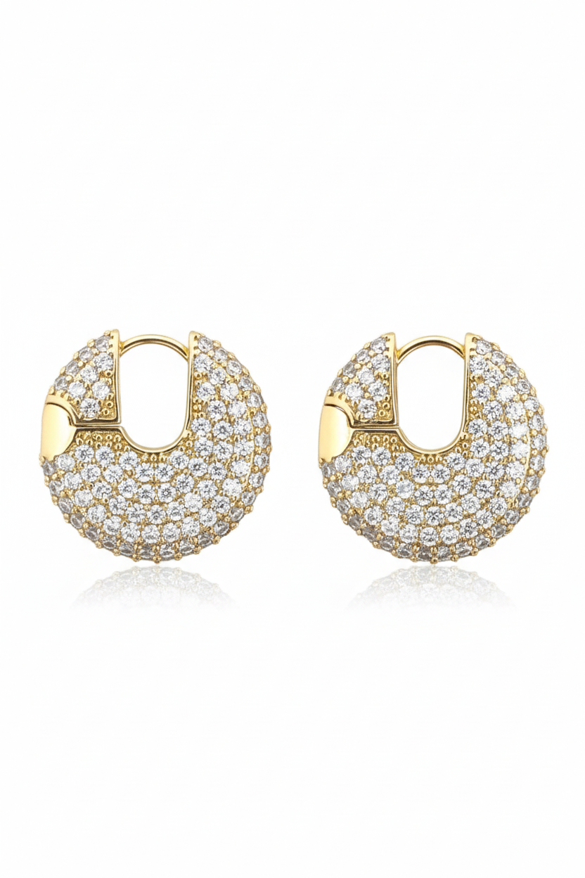 Mira Small Click Pave Huggie