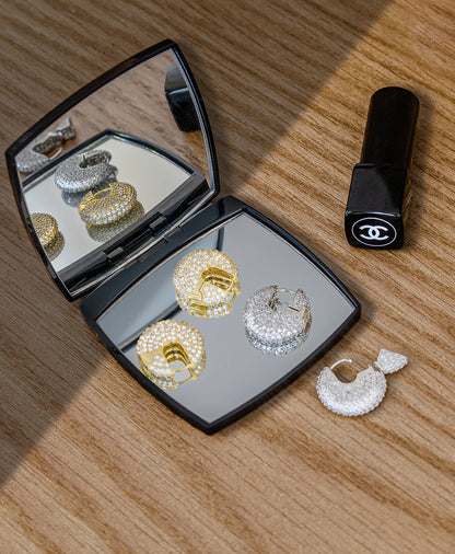 Mira Small Click Pave Huggie