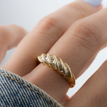 Paola Baguette Croissant Ring