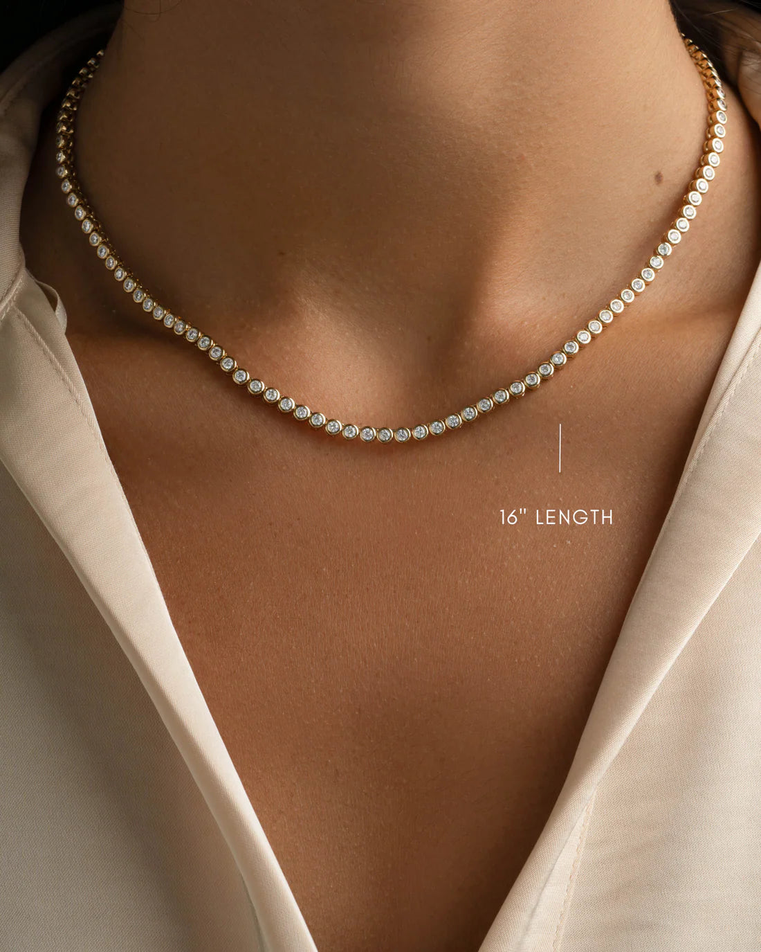 Solea Bezel Tennis Necklace