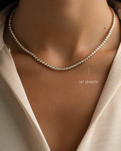 Solea Bezel Tennis Necklace
