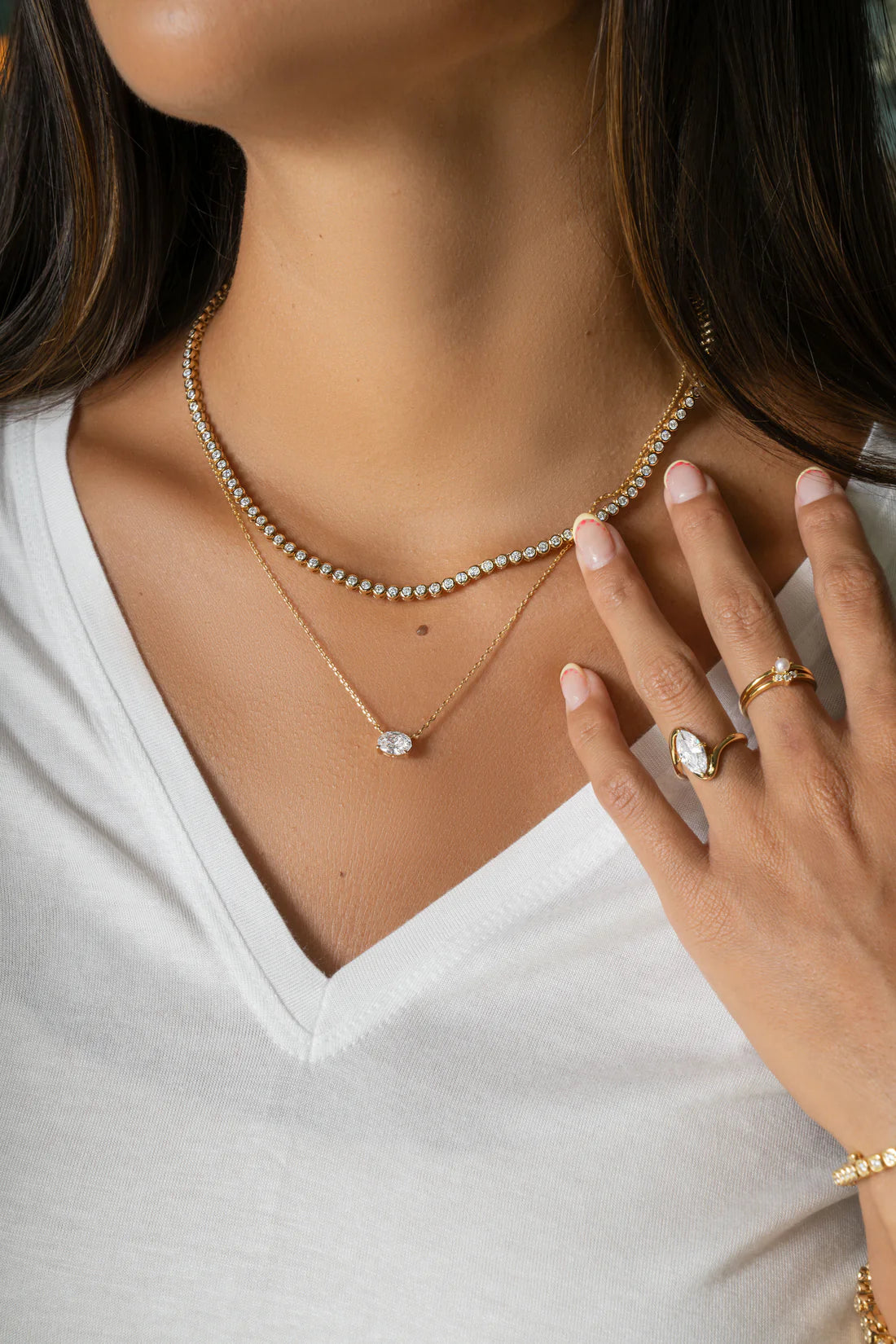 Solea Bezel Tennis Necklace