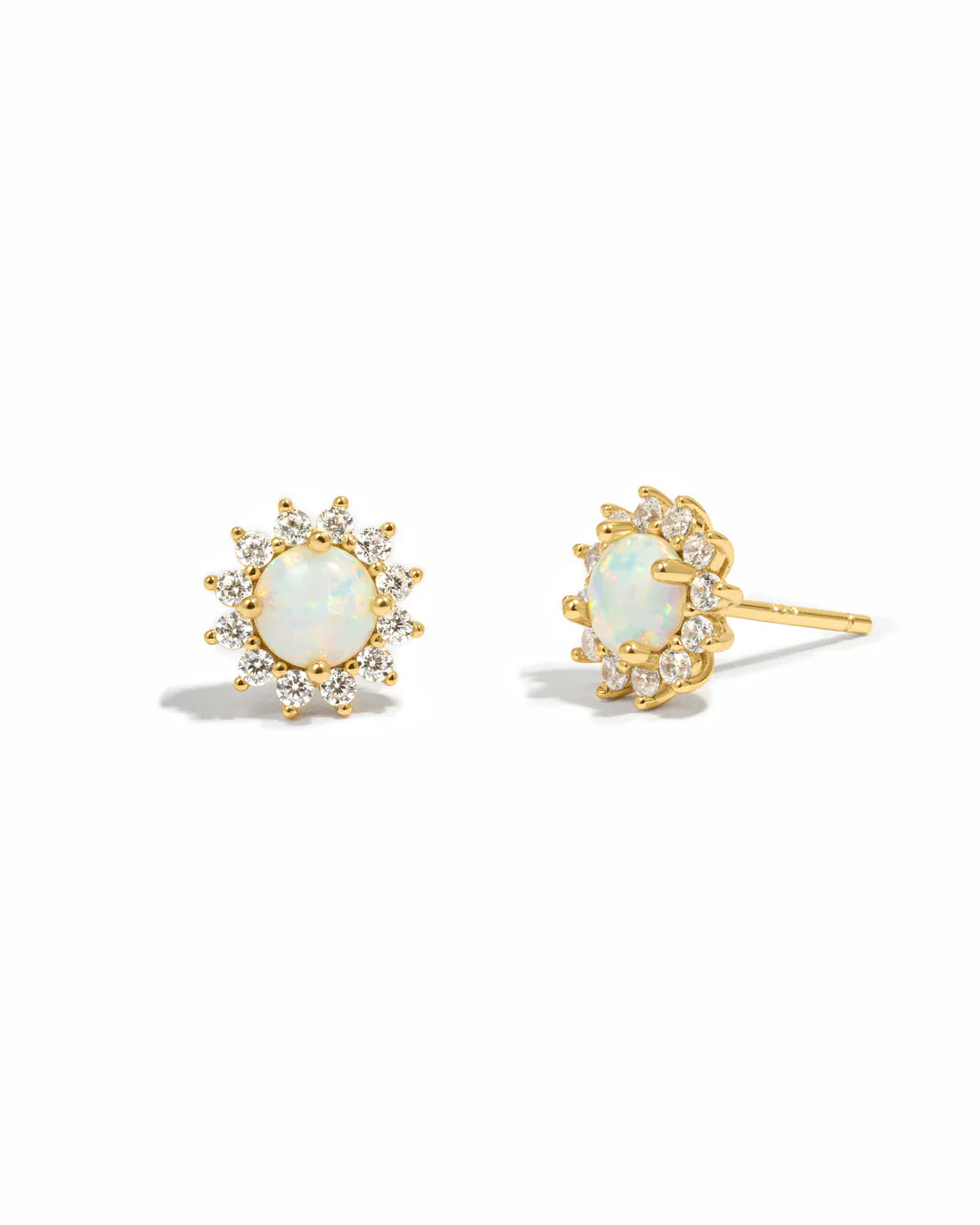 Solene Opal Halo Studs